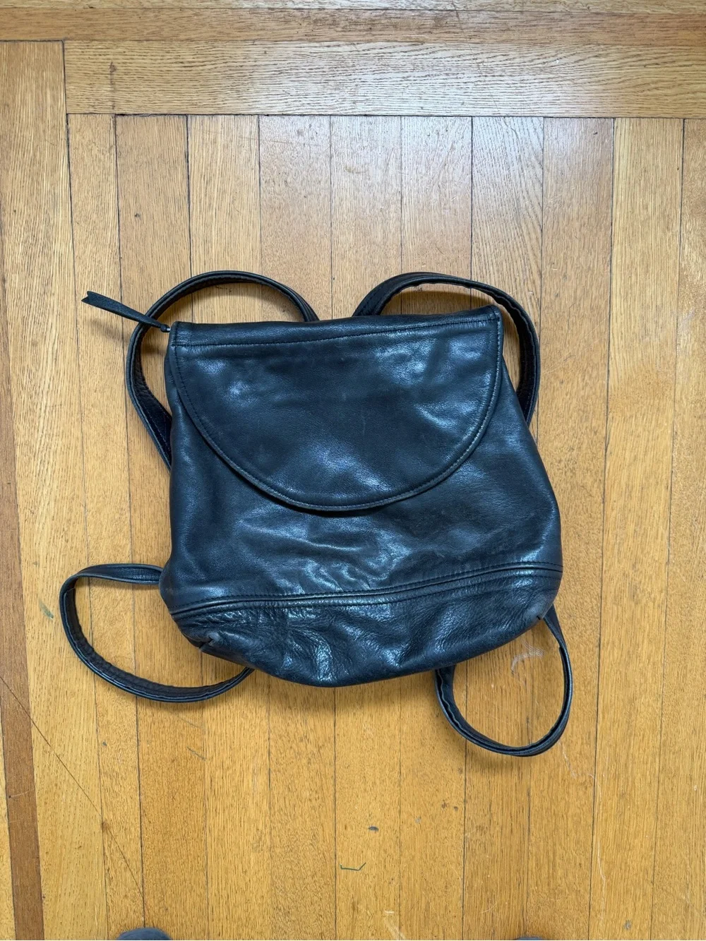 Genuine Leather Minimal Black Women's Backpack - Sleek Everyday Carry